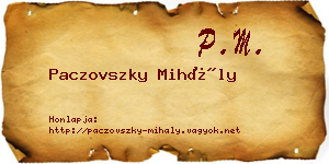 Paczovszky Mihály névjegykártya