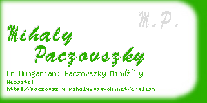 mihaly paczovszky business card